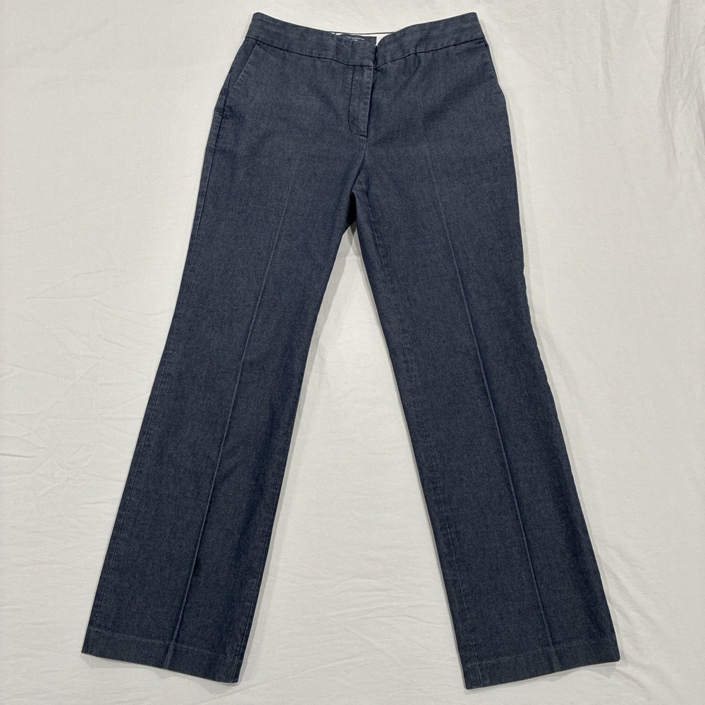 Liz Claiborne Pants Size 8 Blue Flat Front Jackie Denim